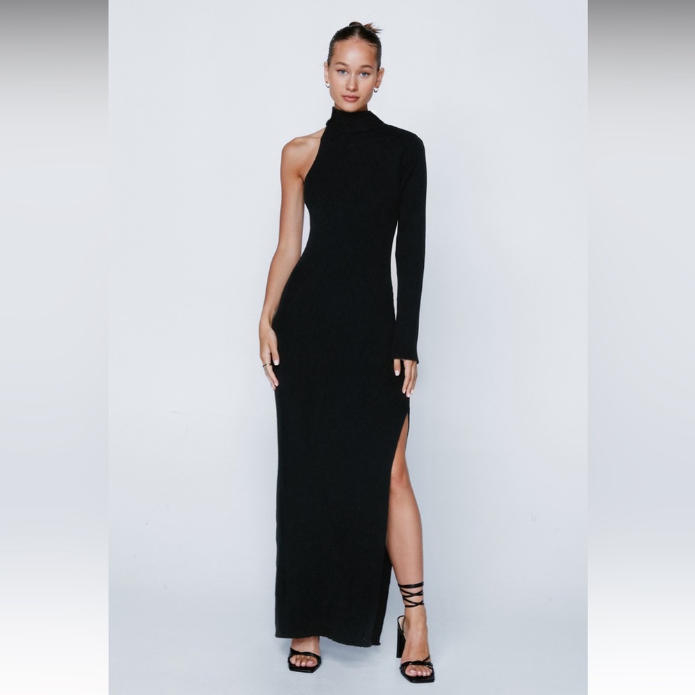 Knitted One Shoulder Maxi Dress